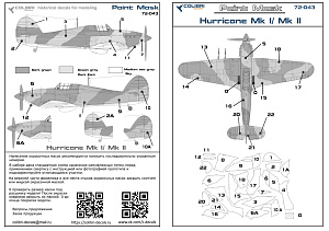 Paint Mask 1/72 Hurricane Mk I/ Mk II -camouflage А (Colibri Decals)