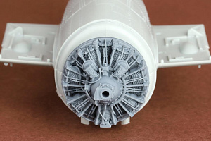 Additions (3D resin printing) 1/48 Grumman F4F-4 Wildcat engine set (designed to be used with Academy kits)