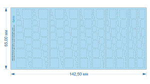Riveting rectangles, rounded rectangles and ovals (rivet size 0.2 mm, gap 0.8 mm, suits 1/35-32), Black color