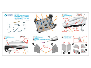 Su-30SM Exterior set: External sensors, Antennas & Pitot tube (for all kits) (3D printed resin and metal parts)