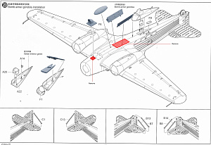 Additions (3D resin printing) 1/48 Savoia Marchetti SM-79 Sparviero Conversion Kit (RESArm)