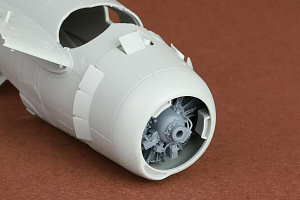Additions (3D resin printing) 1/48 Grumman F4F-4 Wildcat engine set (designed to be used with Academy kits)