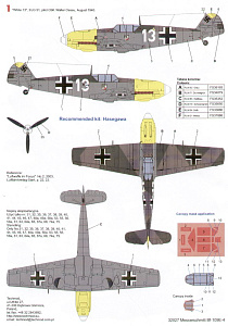 Decal 1/32 Messerschmitt Bf-109E-4 (4)) (Techmod)