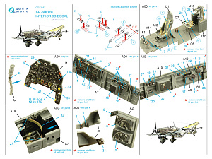 Ju 87D/G 3D-Printed & coloured Interior on decal paper (Hasegawa)