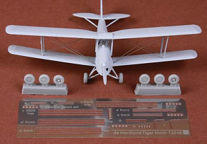 Aircraft detailing sets (etched) 1/72 de Havilland Dh.82a Tiger Moth rigging set & wheels (designed to be used with Airfix kits)
