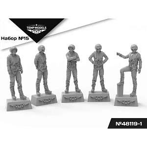 Figures (resin) 1/48 PIlots of the Russian Aerospace Forces (SVO) PSO SET NAZ-IR No.15 (Temp Models)