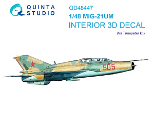 MiG-21UM 3D-Printed & coloured Interior on decal paper (Trumpeter)