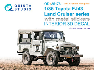 Toyota FJ43 Land Cruiser series 3D-Printed & coloured Interior on decal paper (AK Interactive) (with 3D-printed resin parts) 