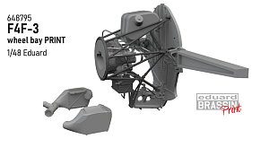 Additions (3D resin printing) 1/48 Grumman F4F-3 Wildcat wheel bay 3D-Printed (designed to be used with Eduard kits) 