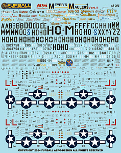 Decal 1/48 "Meyers Maulers Part2" (Furball Aero-Design)