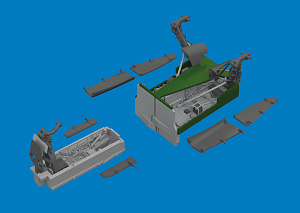 Additions (3D resin printing) 1/48 Sepecat Jaguar GR.1/GR.1A wheel bays & undercarriage legs (3D-Printed) 1/48 (designed to be used with Airfix kits)