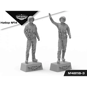 Figures (resin) 1/48 PIlots of the Russian Aerospace Forces (SVO) PSO SET NAZ-IR No.14-3 (Temp Models)