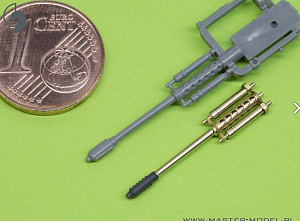 Aircraft guns (brass) 1/48 Boeing/Hughes AH-64D - M230 Chain Gun barrel (30mm), Pitot Tubes and tail antenna