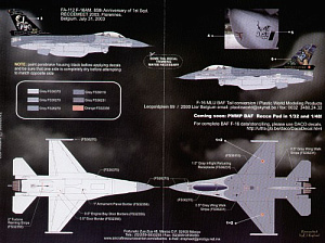 Decal 1/32 General-Dynamics F-16A Fighting Falcon (1) 1 Sqn Belgian Air Force 85th Anniversary reconnaissance Meet 2003  (Zotz)