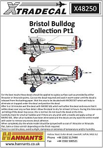 Decal 1/48 Bristol Bulldog Part 1(Xtradecal)