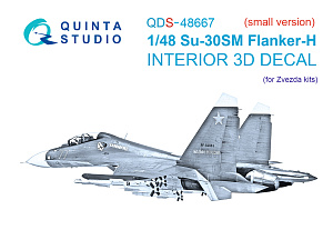 Su-30SM 3D-Printed & coloured Interior on decal paper (Zvezda) (Small version)