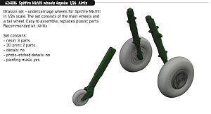 Additions (3D resin printing) 1/24 Supermarine Spitfire Mk.VIII wheels 4 spoke 1/24 (designed to be used with Airfix kits)