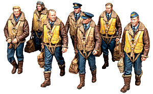 Addition (resin) 1/48 R.A.F. WWII Bomber Crew (7 Figures) (SX-Art)