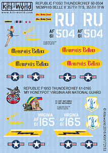 Decal 1/72 REPUBLIC F105D THUNDERCHIEF 60-0504 MEMPHIS BELLE II (Kits-World)