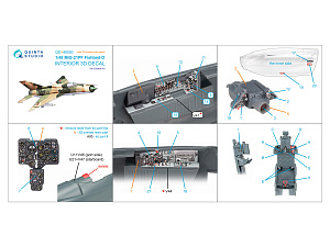 MiG-21PF 3D-Printed & coloured Interior on decal paper (Eduard) (with 3D-printed resin parts)