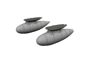 Additions (3D resin printing) 1/72 Messerschmitt Bf-109F/G external fuel tanks (designed to be used with Eduard kits) 