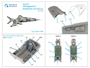 Jaguar Gr.1 3D-Printed & coloured Interior on decal paper (Airfix)