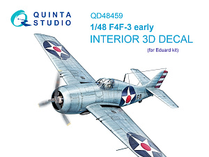 F4F-3 early 3D-Printed & coloured Interior on decal paper (Eduard)