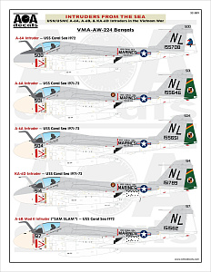 Decal 1/32INTRUDERS FROM THE SEA¶USN/USMC Grumman A-6A, A-6B, & KA-6D Intruders in the Vietnam War  (AOA Decals)