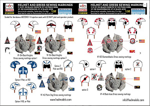 Decal 1/32 F-14A/D Helmet & dress sewing markings Vol.2 (HAD)