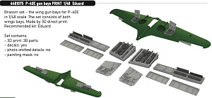 Additions (3D resin printing) 1/48 Curtiss P-40E Warhawk gun bays 3D-Printed 1/48 (designed to be used with Eduard kits)