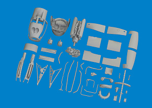 Additions (3D resin printing) 1/48 Lockheed P-38F/G Lightning left engine (3D-Printed) 1/48 (designed to be used with Tamiya kits