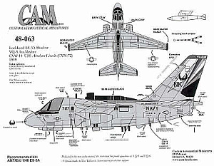 Decal 1/48 Lockheed S-3A Shadow (1) 159404 NK/727 VQ-5 USS Abraham Lincoln (CAM)