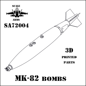 Additions (3D resin printing) 1/72 MK-82 Aviation Bomb (6 pieces included) (Scale Arms)