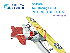 Boeing F4B-4 3D-Printed & coloured Interior on decal paper (Clear Prop)