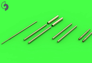 Aircraft detailing sets (brass) 1/32 Focke-Wulf Fw-190A-7/Fw-190A-9 armament set (MG 131 barrel tips, MG 151 barrels, MG 151 fairings) & Pitot Tube (designed to be used with Hasegawa kits) 