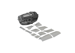 Additions (3D resin printing) 1/48 Lockheed P-38J Lightning right engine (3D-Printed) 1/48 (designed to be used with Tamiya kits)