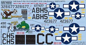 Decal 1/48 Lockheed P-38J-15-LO Lightning (Kits-World)