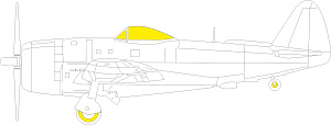 Paint Mask 1/48 Republic P-47D-25RE Thunderbolt canopy frame paint mask (designed to be used with MiniArt kits)