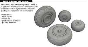 Additions (3D resin printing) 1/48        Mil Mi-4 wheels (designed to be used with Trumpeter kits) 
