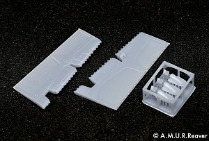 Additions (3D resin printing) 1/48 Early-type rudders for the MiG-29 9-12 (A.M.U.R.Reaver)