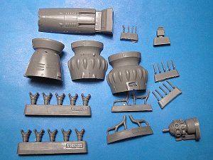 Additions (cast) 1/48 Henschel Hs 123 A/B Exterior Detail Set (ESC/ITA/REV/TAM kit) (Vector) 