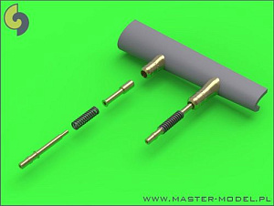 Aircraft guns (brass) 1/48      Hawker Hurricane Mk.IIC - Hispano Mk.II 20mm cannons (with round recoil springs) (4 pcs)