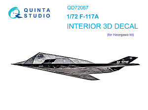F-117A 3D-Printed & coloured Interior on decal paper (Hasegawa)