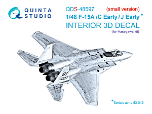 F-15A/F-15C Early/F-15J Early  3D-Printed & coloured Interior on decal paper (Hasegawa) (Small version)