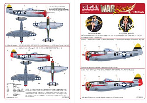 Decal 1/48 Republic P-47D Thunderbolt 368th FG 395th Fighter Squadron (Kits-World)