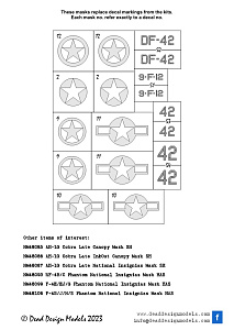 Grumman F4F-4 Wildcat National Insignia (designed to be used with Eduard kits)