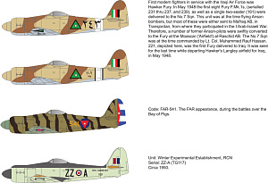 Decal 1/72 Hawker Sea Fury FB.11 Part 2 Iraq, Cuba, Canada  (Tigerhead Decals)