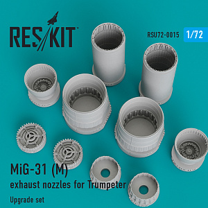 Additions (3D resin printing) 1/72 Mikoyan MiG-31M exhaust nozzles (ResKit)