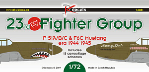 Decal 1/72 23rd FG North-American P-51A/P-51B/P-51C & F-6C Mustang (DK Decals)
