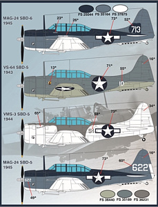 Decal 1/48 "Colors & Markings of U.S. SBD's" (Furball Aero-Design)